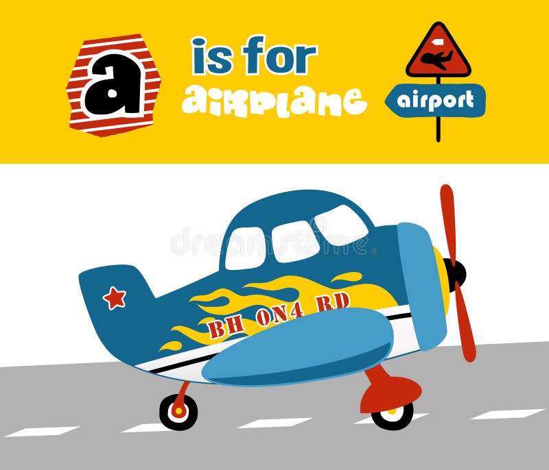 Airplane Cartoon in Airport Stock Vector - Illustration of character, sign: 197361814 Airplane Cartoon in Airport Stock Vector - Illustration of character, sign: 197361814