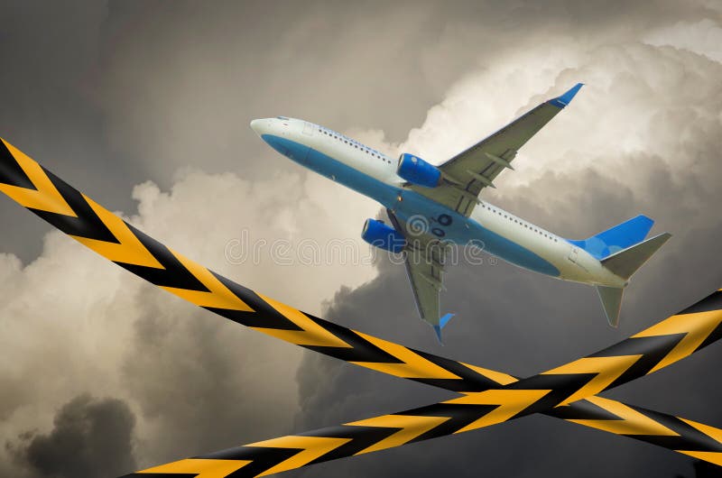 Airplane Flies in the Sky with Clouds Stock Photo Image of airline