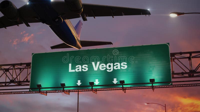 Airplane Take off Las Vegas during a wonderful sunrise