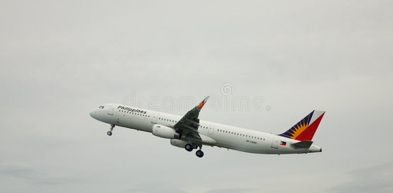 An airplane flying on the sky in Boracay, Philippines. Philippines atm machine stock images, royalty-free photos and pictures