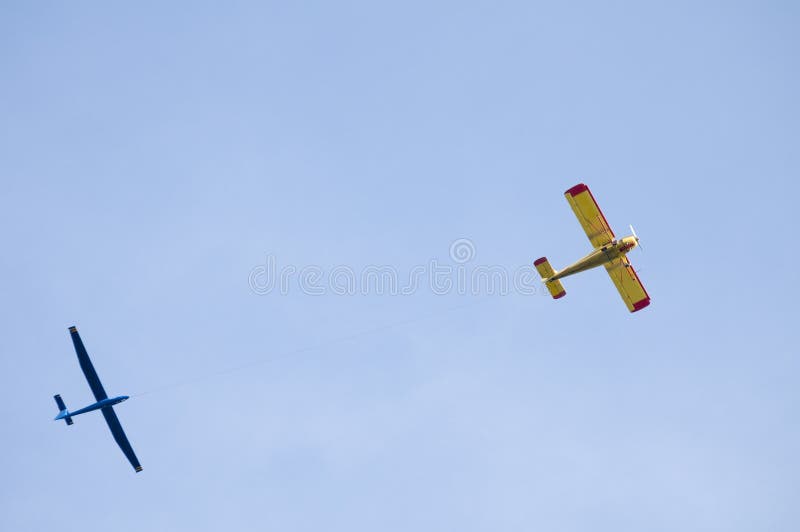 Airplane and glider stock photo. Image of airplane, gear 6808918