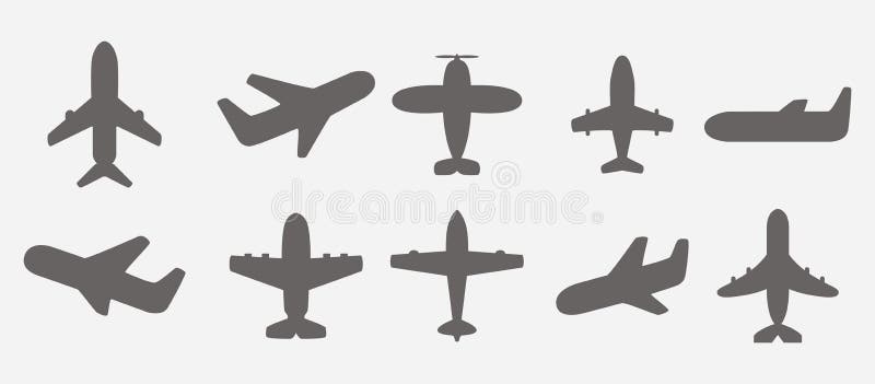 Airplane icons vector stock illustration
