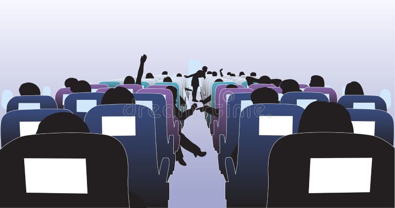 Airplane interior stock illustration