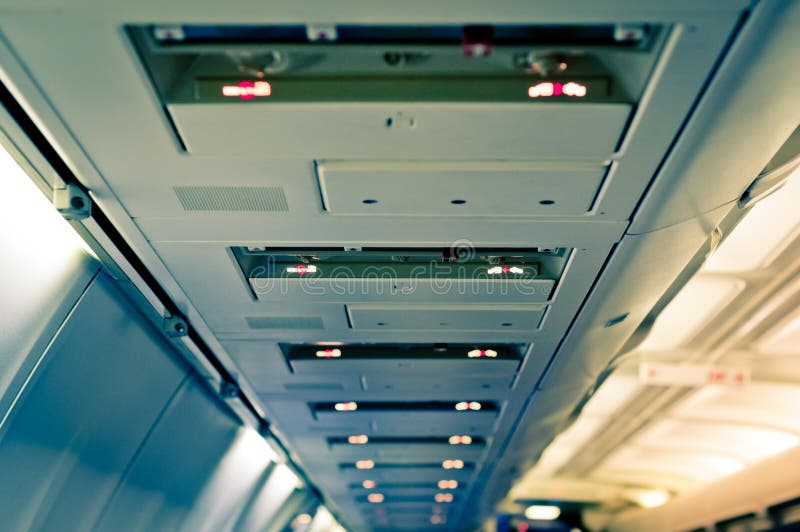 Airplane interior detail. royalty free stock images