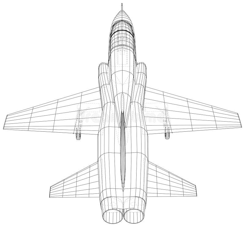 Airplane Jet Close-up. Vector Rendering of 3d Stock Vector ...