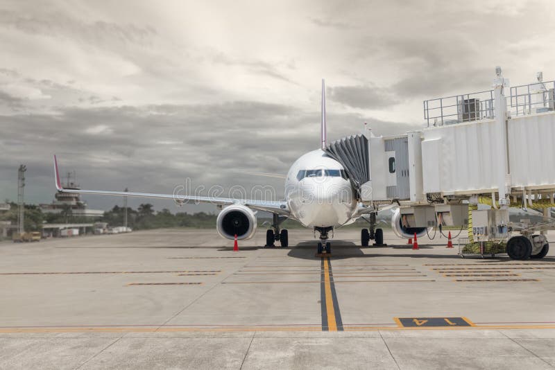 Airplane at airport gate