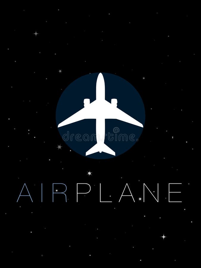 Airplane Logo On The Color Of The Flight Route Vector Illustration ...