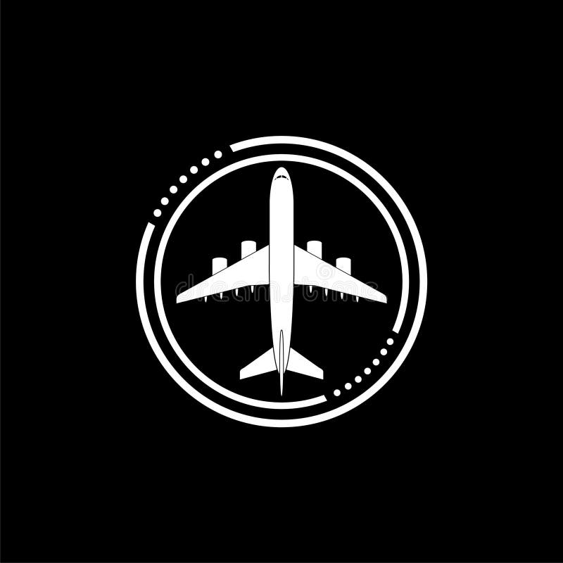 Plane on black background Stock Images