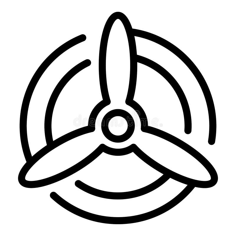 Airplane propeller icon, outline style