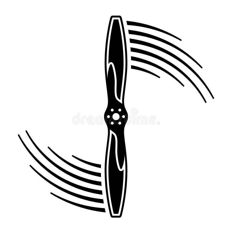 Airplane propeller motion line symbol