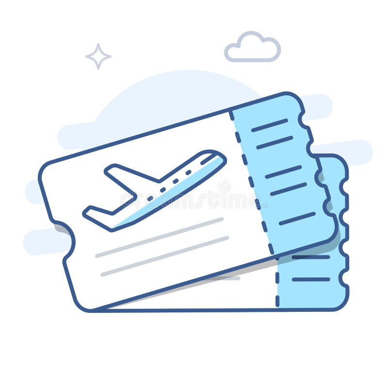 Airplane ticket line vector icon. Plane tickets line illustration. eps 10