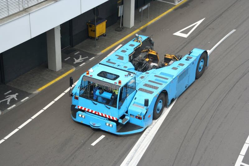 Airplane Tow Truck stock image. Image of cargo, schiphol 5189131