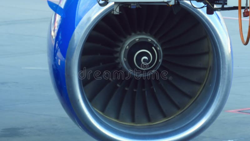 Turbojet Turbine Engine Blades Rotation Close-up, Realistic Loopable 3D ...