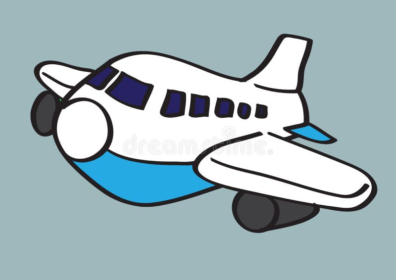 Airplane in Sky Cartoon Vector Illustration Stock Vector - Illustration ...