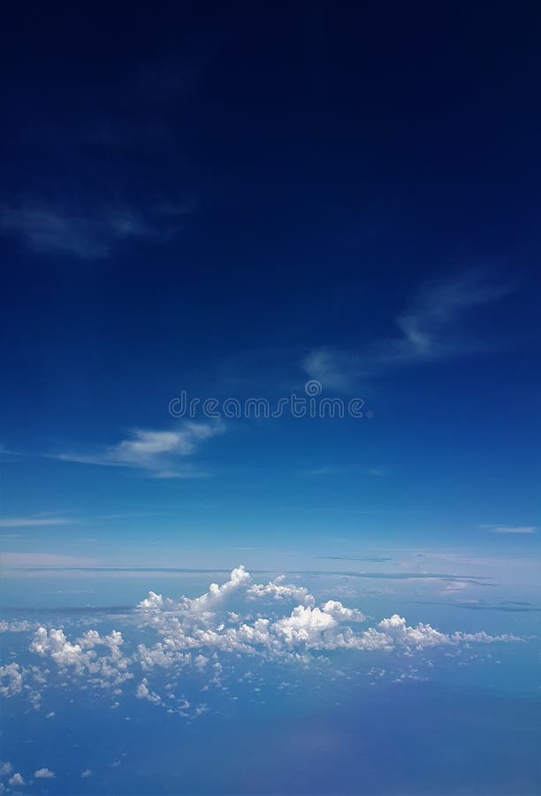 Airplane view of blue sea and blue sky royalty free stock photography Airplane view of blue sea and blue sky royalty free stock photography