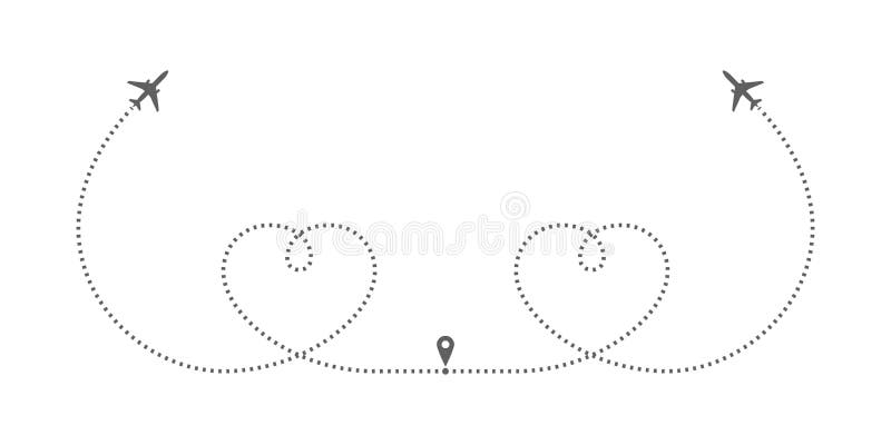 Airplanes drawing hearts stock illustration Airplanes drawing hearts stock illustration