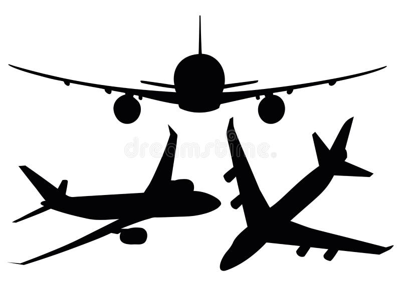 Airplanes in a Set. Airplanes in Flight Stock Vector - Illustration of ...