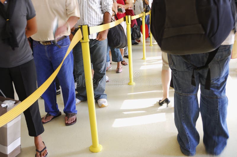 Passeggeri aeroporto pronto per l'imbarco.