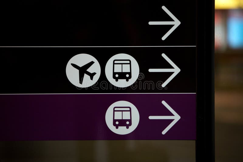 Airport and bus, Travel and Plane sign