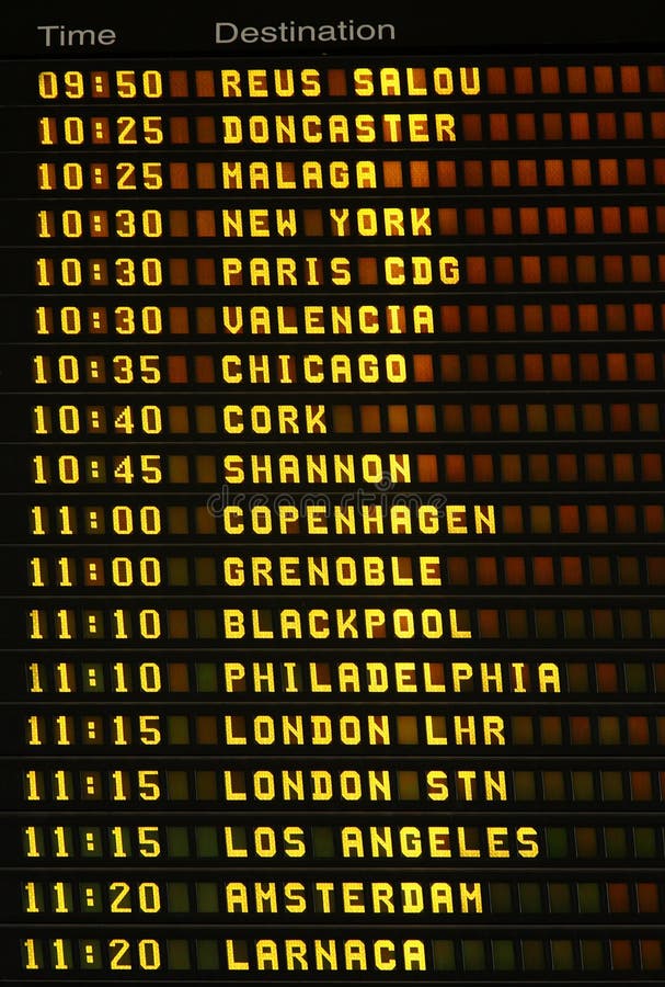 Airport departures board. royalty free illustration