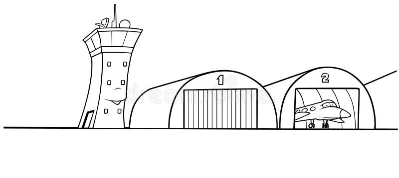 Airport Hangar stock vector. Illustration of clipart - 17965814