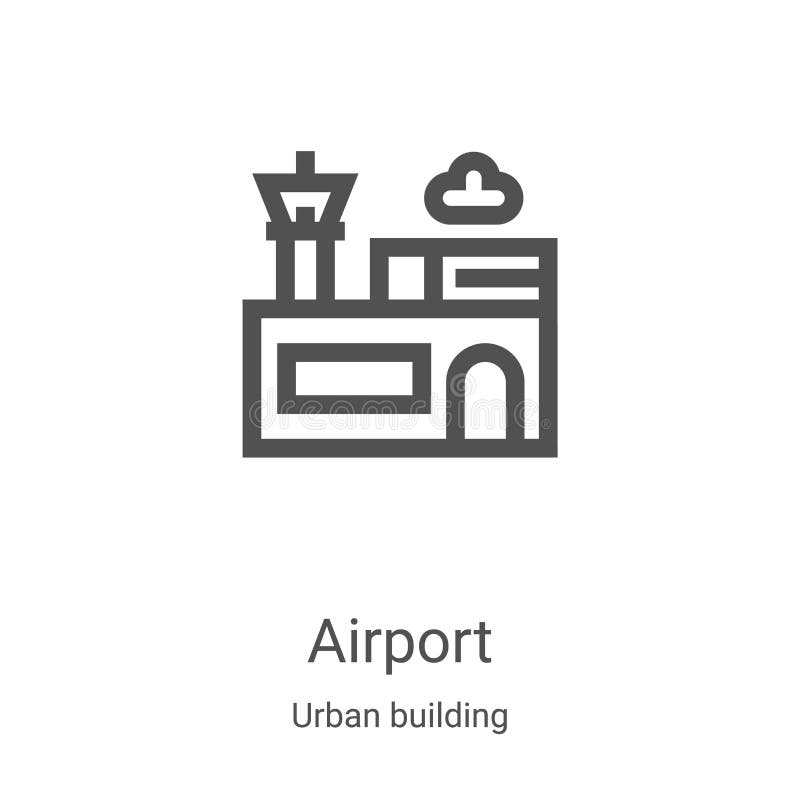 Airport Icon Vector from Urban Building Collection. Thin Line Airport ...