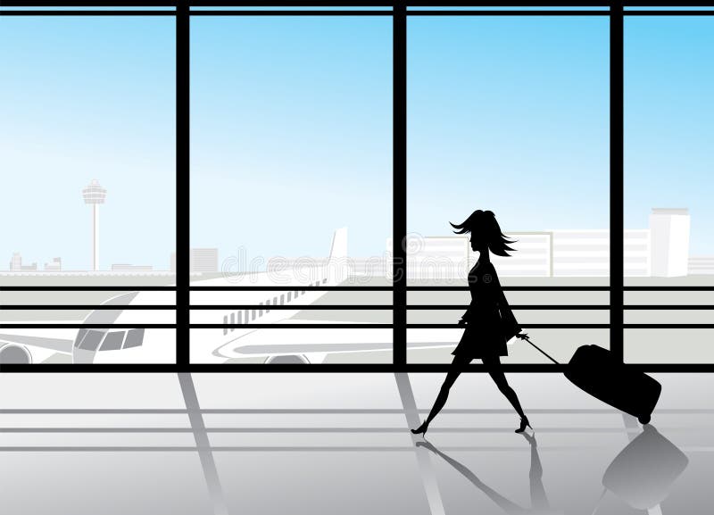 Airport silhouettes stock illustration Airport silhouettes stock illustration