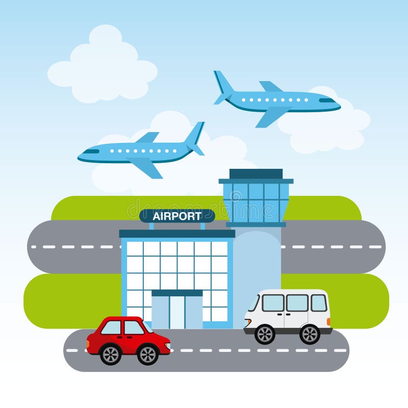 Airport terminal stock vector. Illustration of airfield 51418041