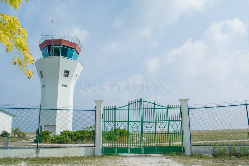 Airport territory at the tropical island Maamigili