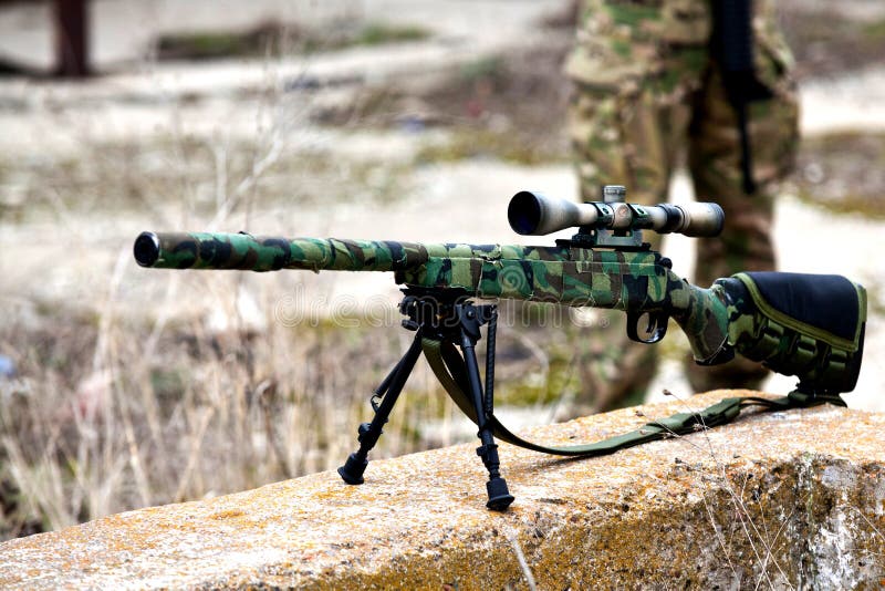 Airsoft sniper rifle stock photo. Image of camouflage 30052500