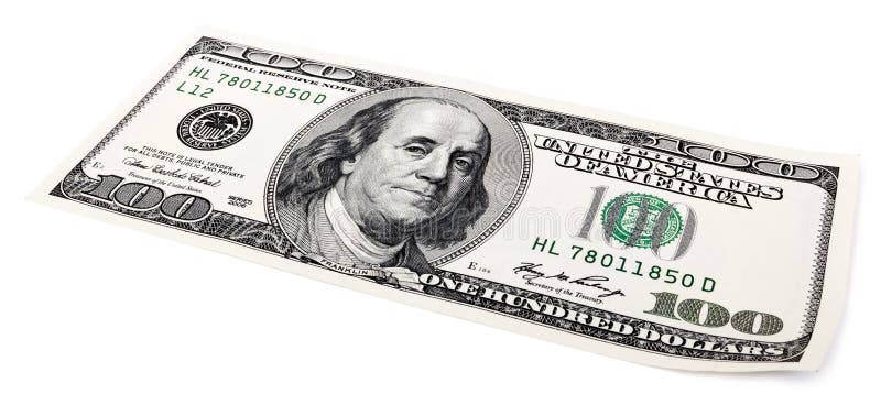 Aislado 100 US$ Bill imágenes de archivo libres de regalías Aislado 100 US$ Bill imágenes de archivo libres de regalías