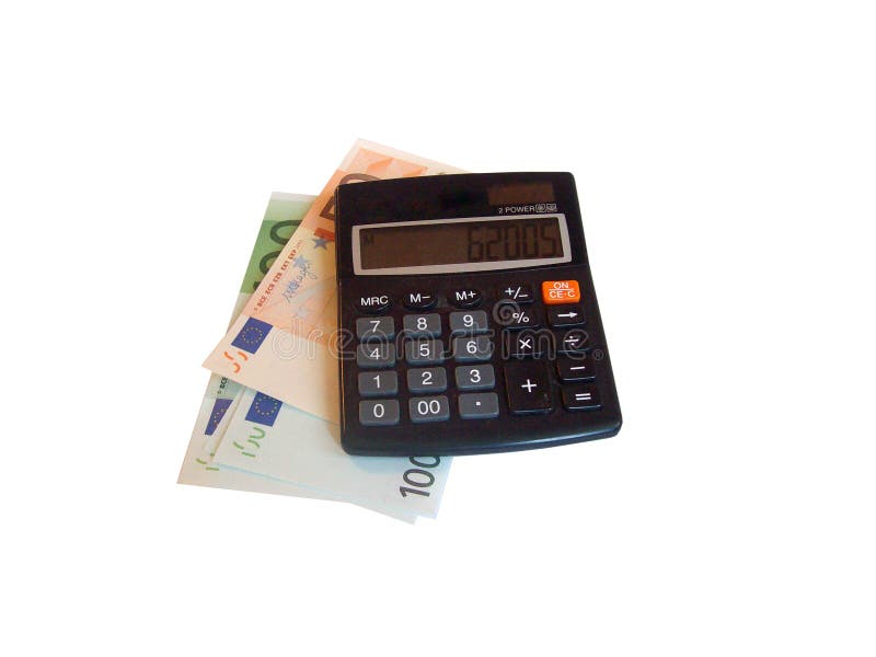 Aislante del dinero y de la calculadora imagen de archivo Aislante del dinero y de la calculadora imagen de archivo