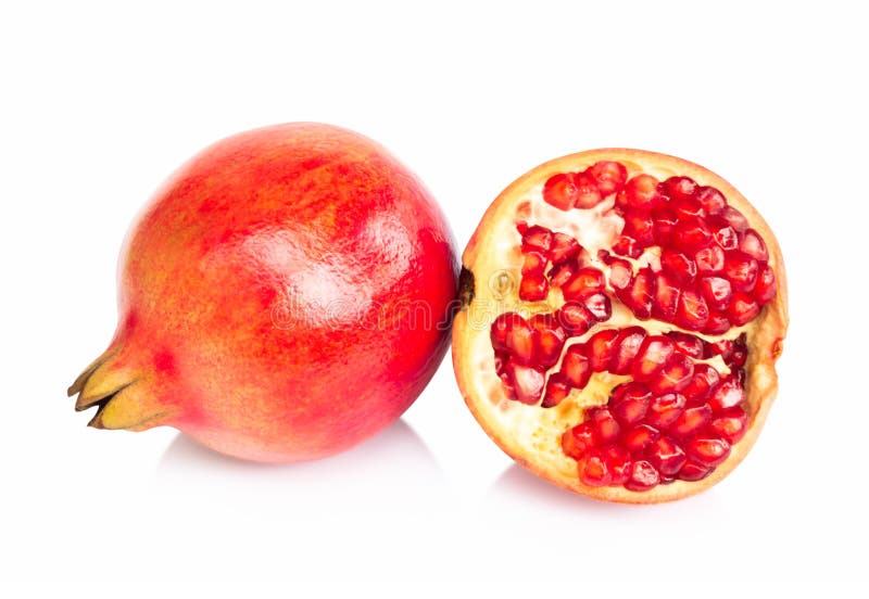 Aislante fresco de la fruta de la granada en el fondo blanco, foo sano fotografía de archivo Aislante fresco de la fruta de la granada en el fondo blanco, foo sano fotografía de archivo