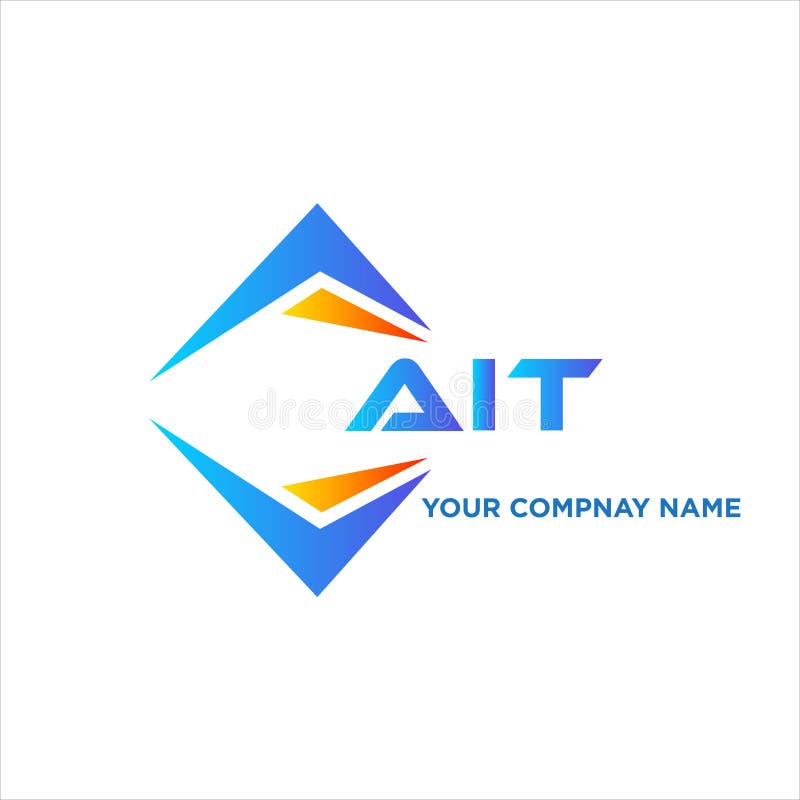 AIT abstract technology logo design on white background. AIT creative initials royalty free illustration