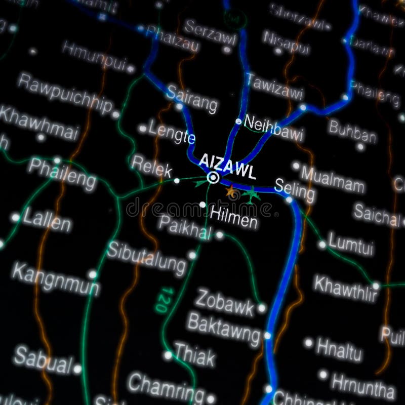 Aizawl Place India Displaying Geographical Location Map State Agartala City Name Displayed Ampi Nagar Williamnagar District 166000643 