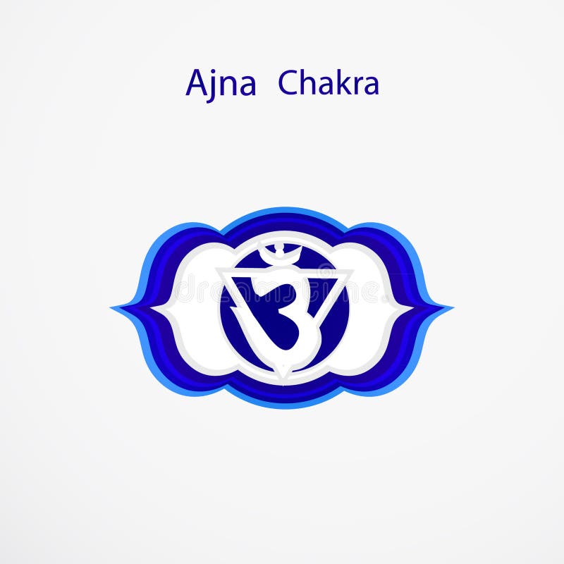 Symbol of blue Ajna chakra vector. Symbol of blue Ajna chakra vector