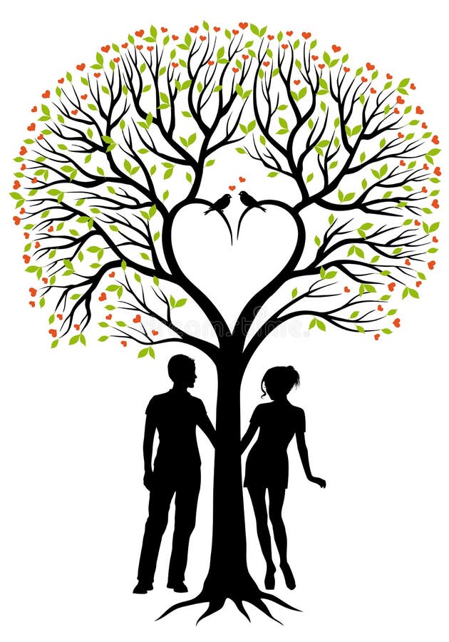 Ajouter à l'arbre de coeur, fond de vecteur illustration stock Ajouter à l'arbre de coeur, fond de vecteur illustration stock