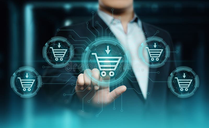 Ajoutez au panier le concept en ligne de commerce électronique d'achat de magasin de Web d'Internet photos libres de droits Ajoutez au panier le concept en ligne de commerce électronique d'achat de magasin de Web d'Internet photos libres de droits