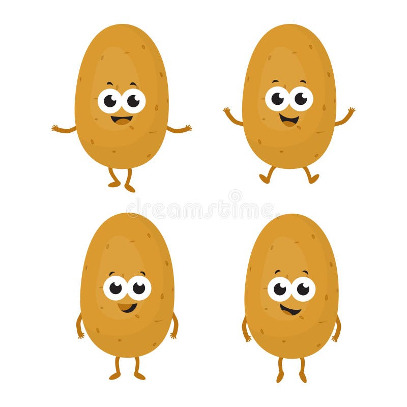 Ajuste com batatas dos desenhos animados ilustração royalty free Ajuste com batatas dos desenhos animados ilustração royalty free