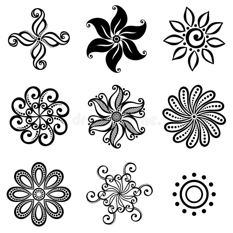 Conjunto Deco Pequenos Círculos ilustração stock