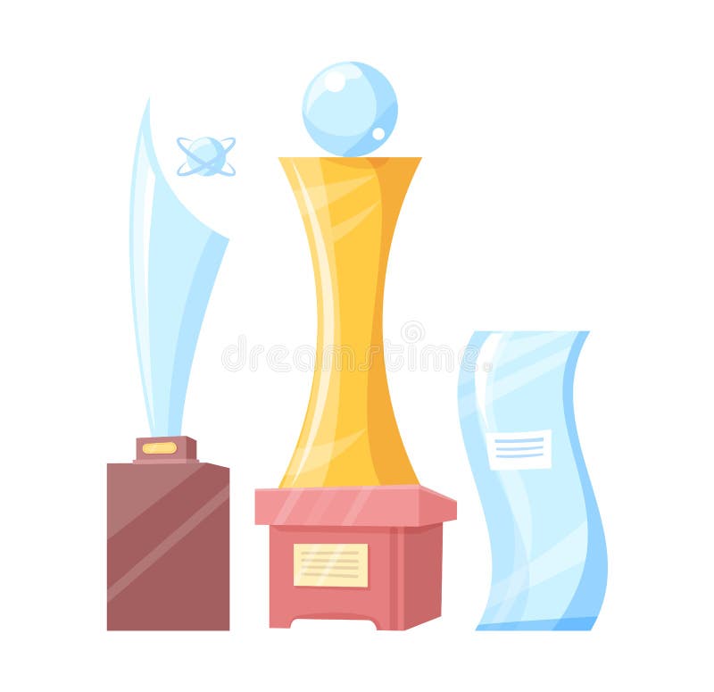 Ajuste da bandeira colorida das concessões douradas e de vidro ilustração royalty free Ajuste da bandeira colorida das concessões douradas e de vidro ilustração royalty free