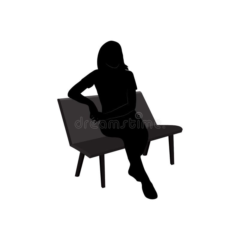 Ajuste da silhueta preta da mulher de assento no fundo branco ilustração stock Ajuste da silhueta preta da mulher de assento no fundo branco ilustração stock