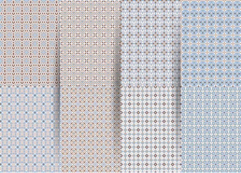 Ajuste de 6 testes padr?es geom?tricos quadriculados sem emenda abstratos Ackground geom?trico azul do vetor para telas, c?pias, ilustração stock Ajuste de 6 testes padr?es geom?tricos quadriculados sem emenda abstratos Ackground geom?trico azul do vetor para telas, c?pias, ilustração stock