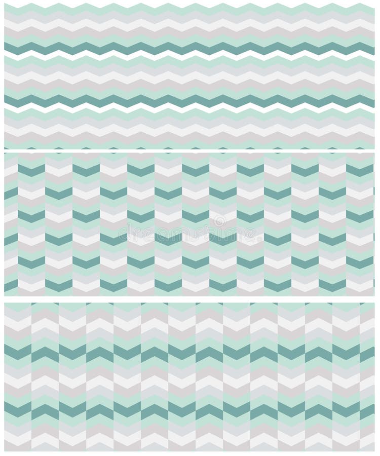 Ajuste de 3 testes padr?es sem emenda da viga em cores verdes do aqua ilustração stock Ajuste de 3 testes padr?es sem emenda da viga em cores verdes do aqua ilustração stock