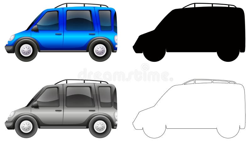 Ajuste do carro azul ilustração royalty free Ajuste do carro azul ilustração royalty free