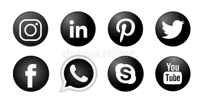Ajuste Dos Logotipos Sociais Populares Dos Meios 3d, Whatsapp De