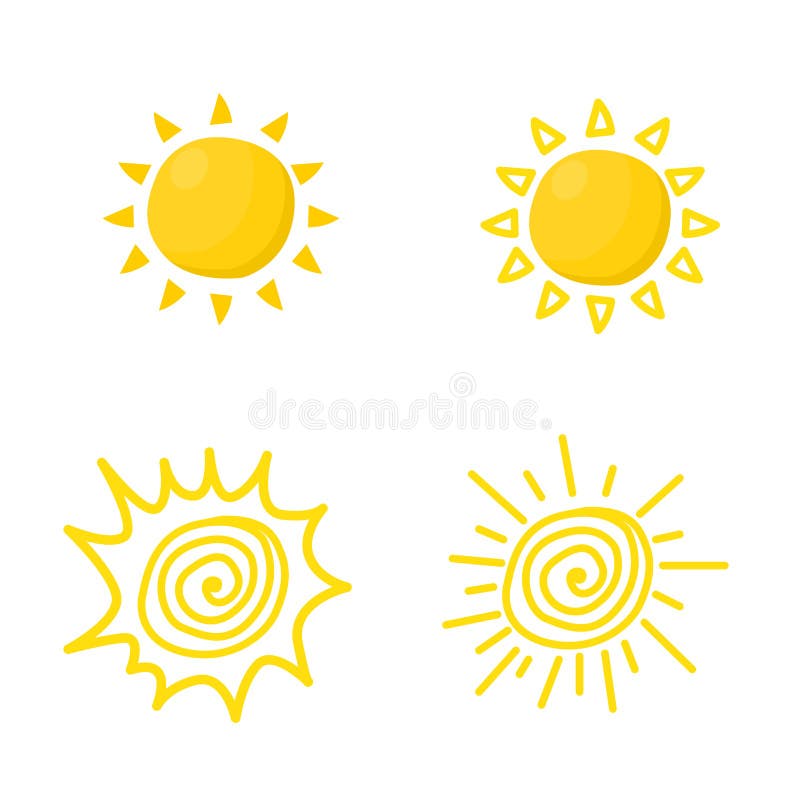 Ajuste do vetor do ícone do sol ilustração do vetor Ajuste do vetor do ícone do sol ilustração do vetor