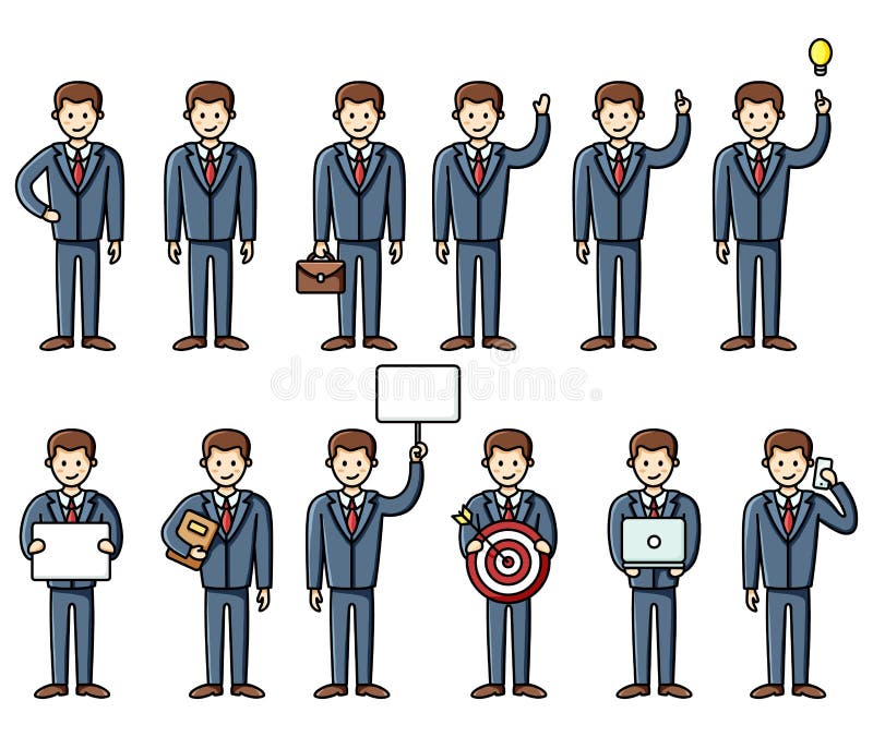 Ajuste dos elementos infographic do estilo liso diverso do homem de negócio das poses Grupo do trabalho do vetor characters ilustração do vetor Ajuste dos elementos infographic do estilo liso diverso do homem de negócio das poses Grupo do trabalho do vetor characters ilustração do vetor