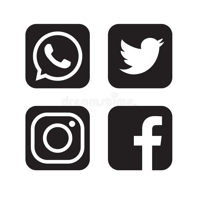 Ajuste Dos Logotipos Sociais Populares Dos Meios 3d, Whatsapp De