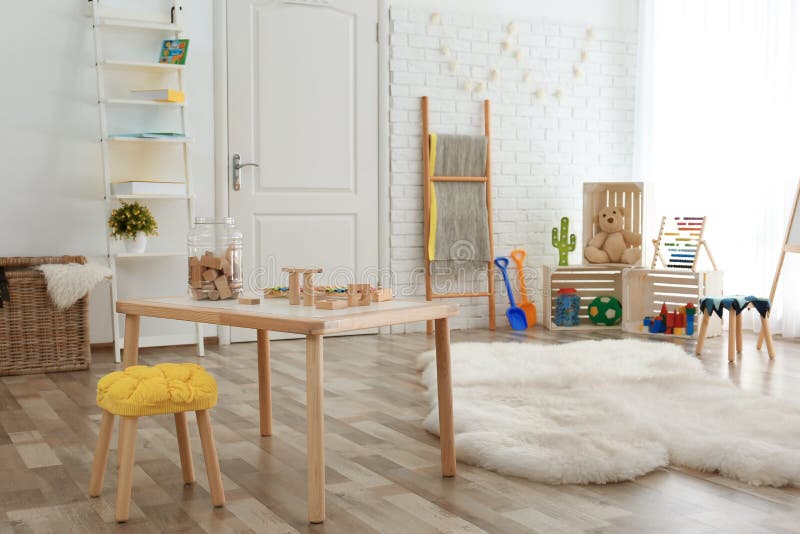 Ajuste interior de la habitación del niño moderna Idea para el hogar foto de archivo libre de regalías Ajuste interior de la habitación del niño moderna Idea para el hogar foto de archivo libre de regalías